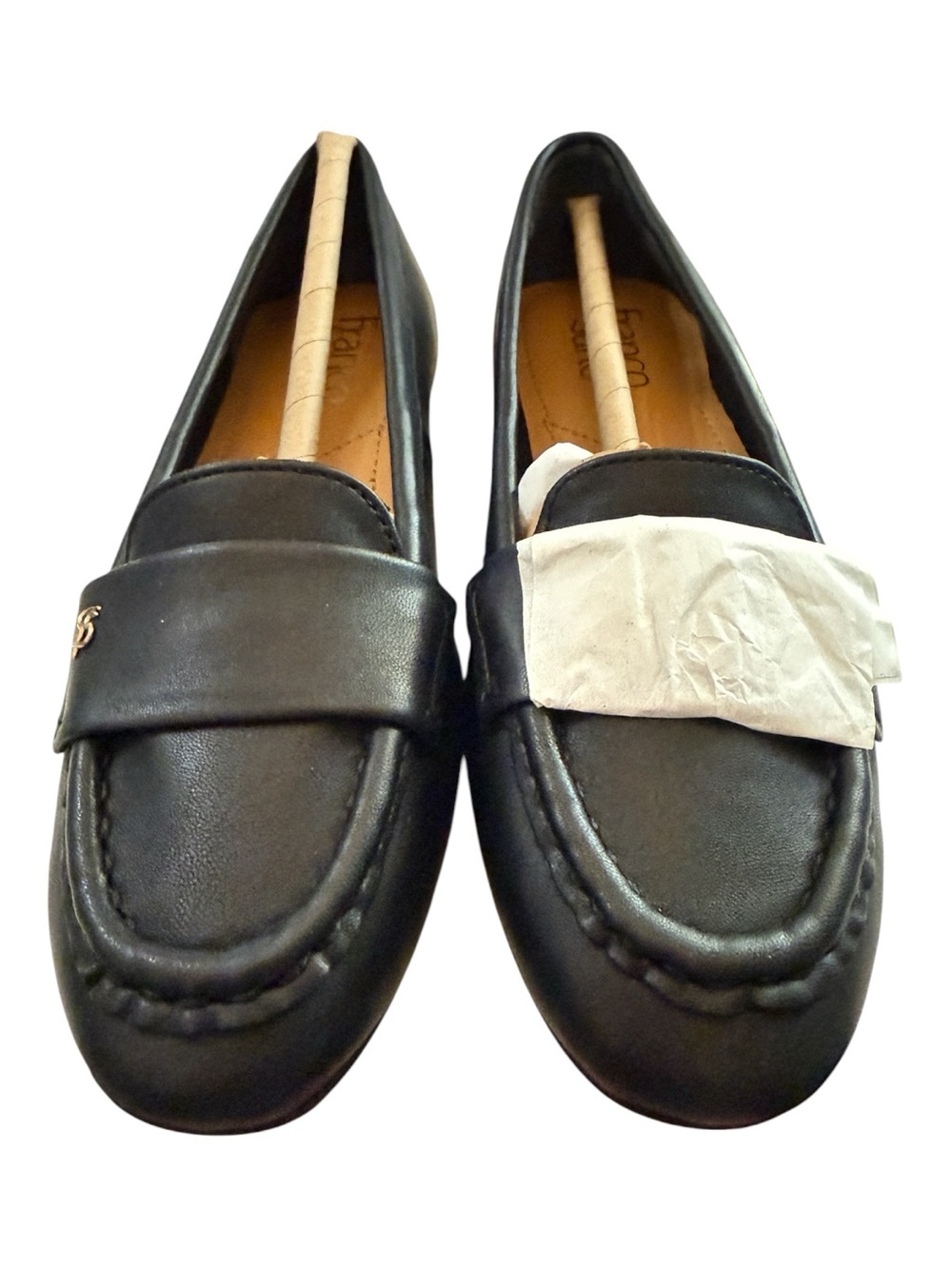 Franco Sarto Faris Black Leather Loafers Women’s Size 5 NIB